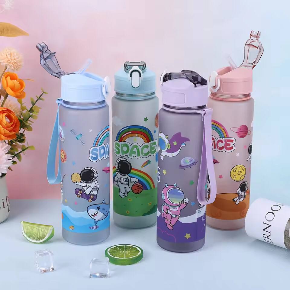 850ml kids space water, space frosted water bottle,