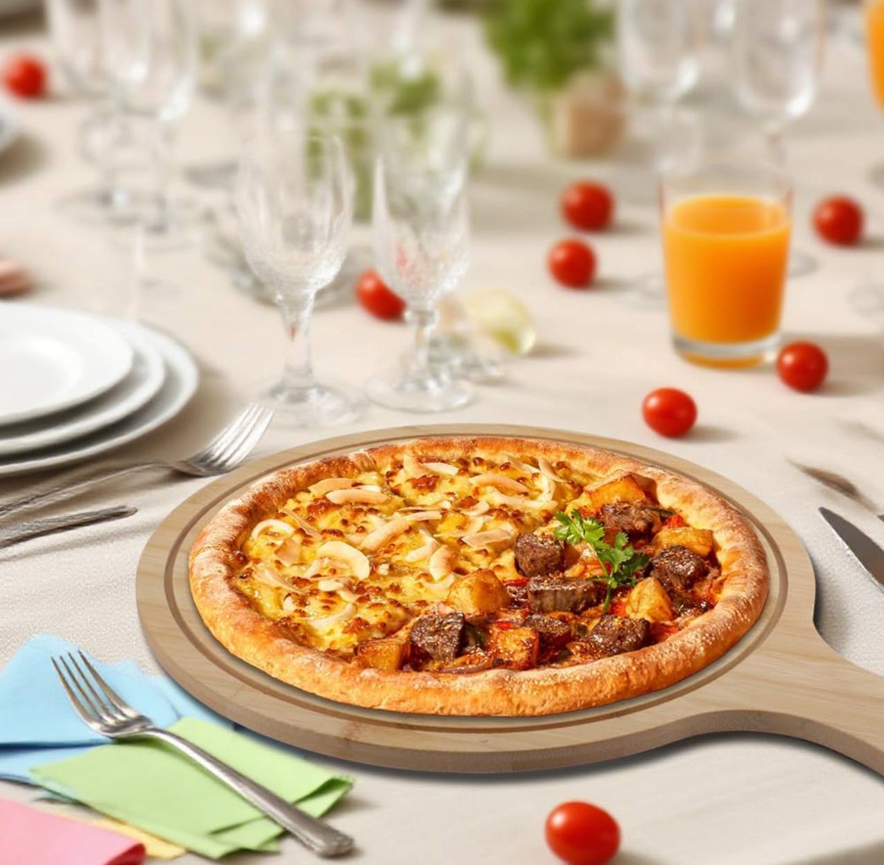 Bamboo pizza board plate
Medium 40x26cm