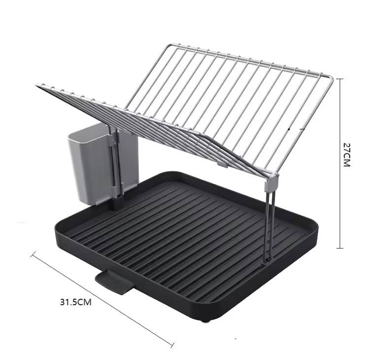 2 tier self draining dish drainer rack