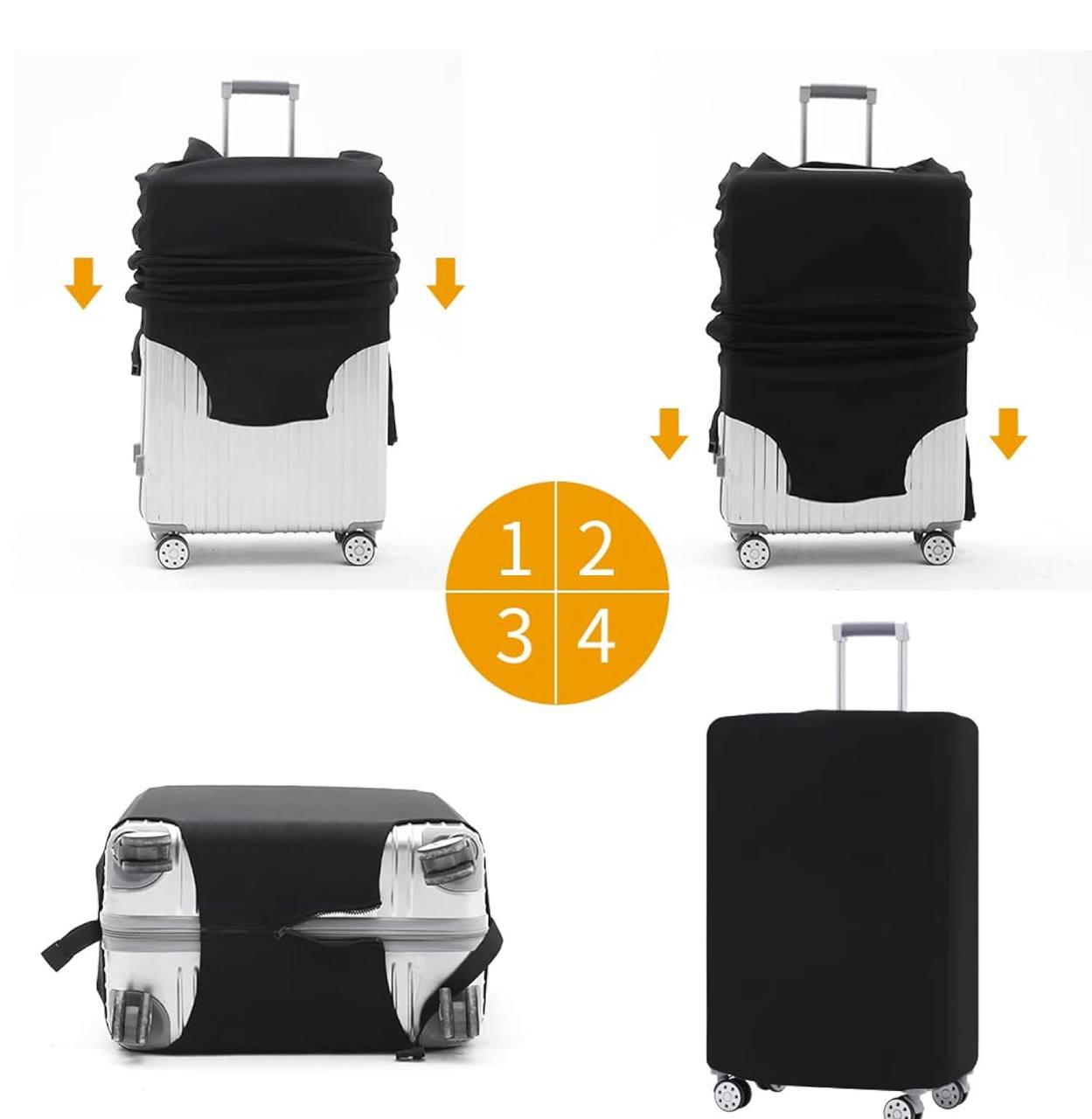 Stretchy Travel Luggage Bag / Suitcase Protector in Grey and Black Colors,