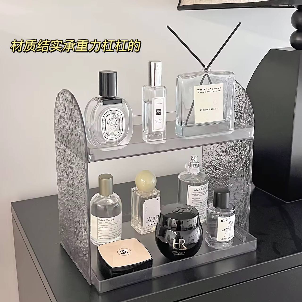 2tier acrylic storage rack.