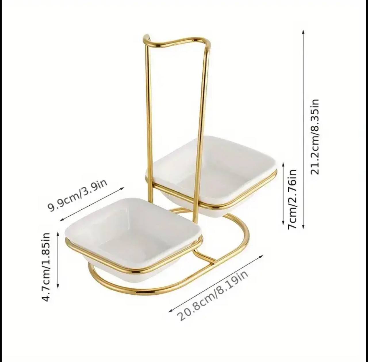 Double Ceramic serving spoon holder