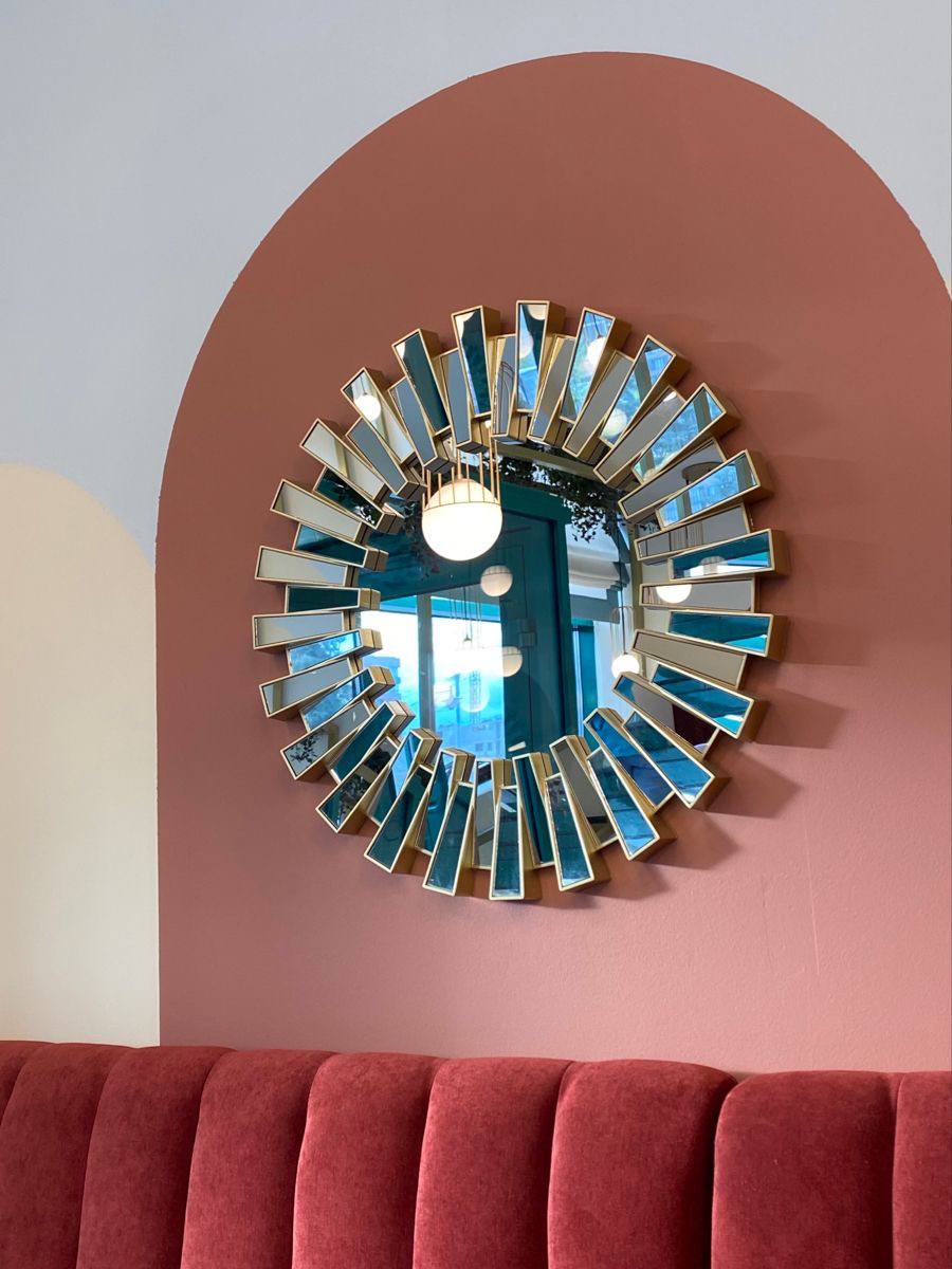 Sunburst round luxury wall decor mirror