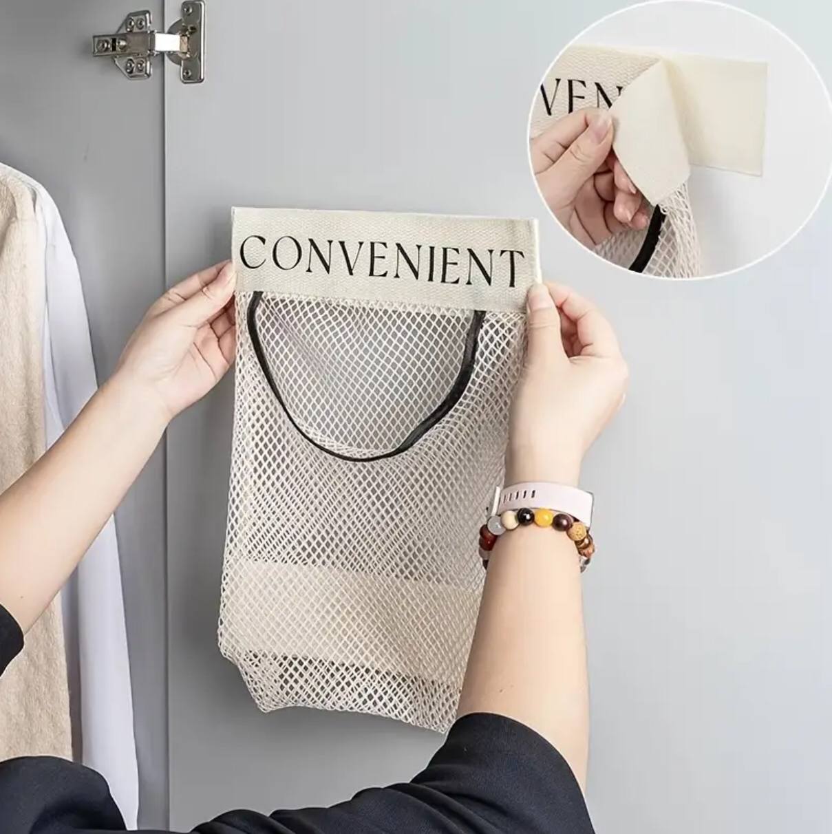 Mesh Hanging Storage Bags/Kitchen Garbage Bag Storage.