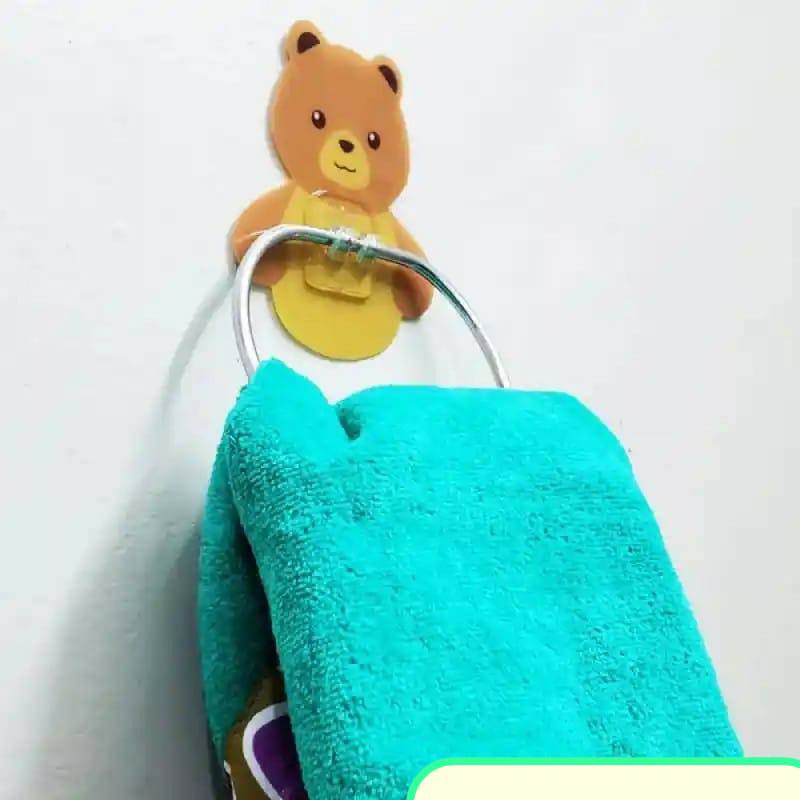 Self-Adhesive Free Punching Wall Mounted Stainless Steel animal Towel hook,