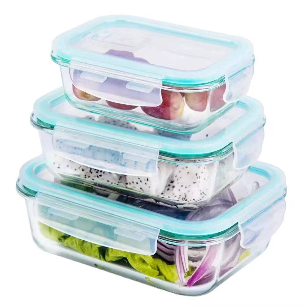 3in1 glass Preservation Bowls with air tight silicon covers (size380+520+800ml)
per set of 3