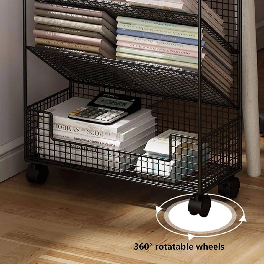 Multipurpose bookshelf stand with wheels