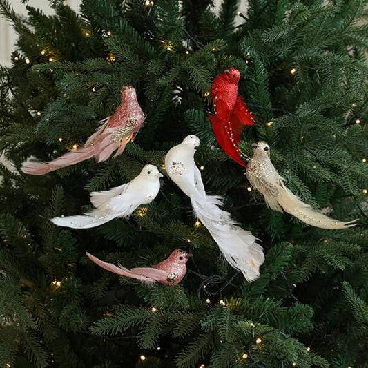 Colorful Foam Christmas Birds Ornament Birds Artificial Bird Pendant Handmade Simulated Decorative props Christmas
