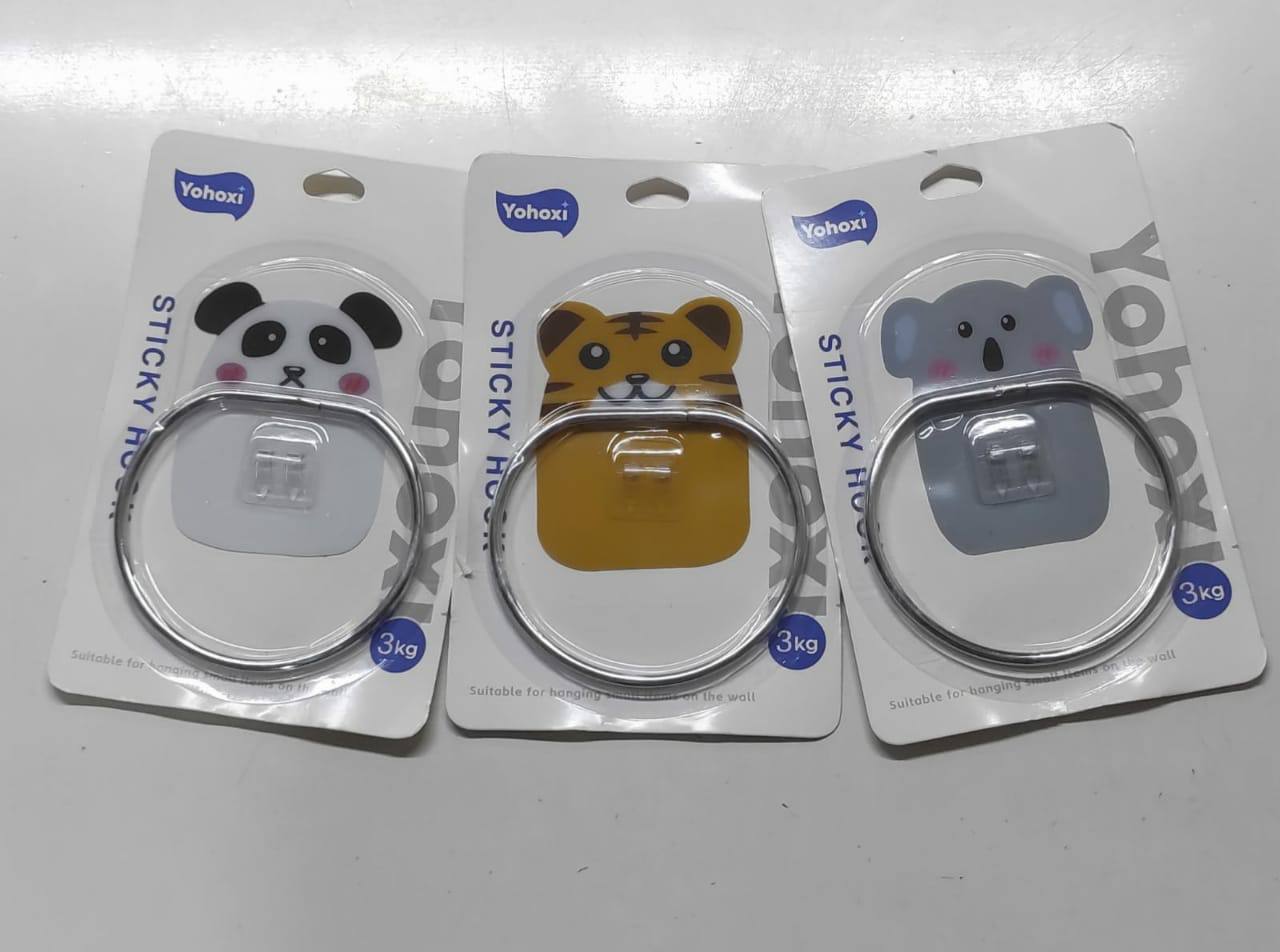 Self-Adhesive Free Punching Wall Mounted Stainless Steel animal Towel hook,