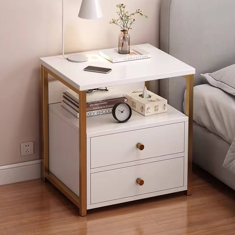 NORDIC LUXURY DOUBLE DRAWER BEDSIDE CABINET