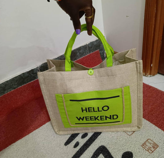 Hello Weekend Tote Bag