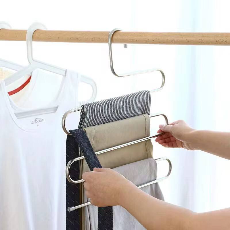 Space saving Heavy Stainless steel trouser organizer .