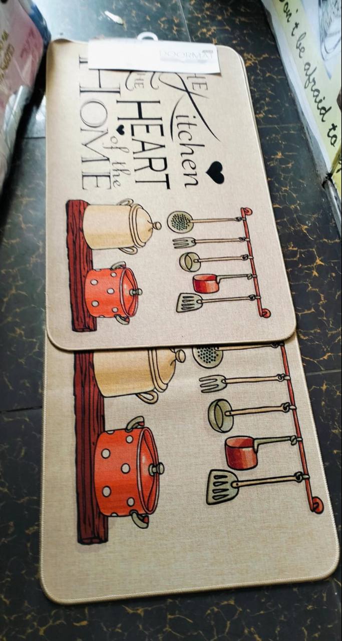 Big size 2pc kitchen mats with  rubber bottom