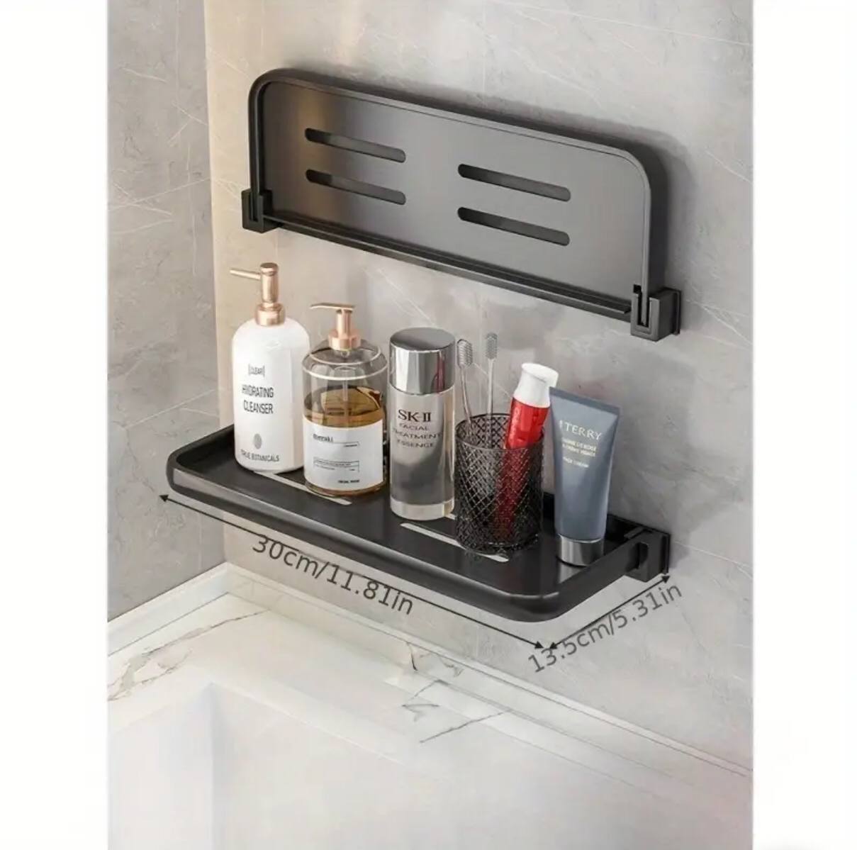 Foldable Metallic Rectangular Multi-purpose Floating shelf