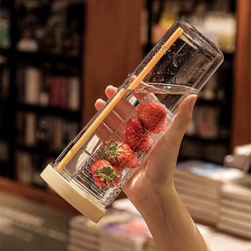 Cute Water Bottle With Foldable Straw 700ML Water Bottle