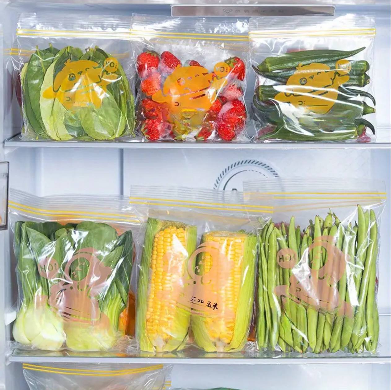 Thickened Food Grade Reusable  Storage Bags Plastic Ziplock Bags Leakproof Freezer Bags Fridge Storage Container For Meat Fruit Veggies