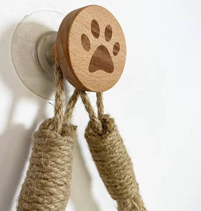 Hemp Rope Tissue Holder Hole Free Wall Hanging Cotton String Hemp Rope Tissue Holder Solid Wood Combination Roll Paper Holder