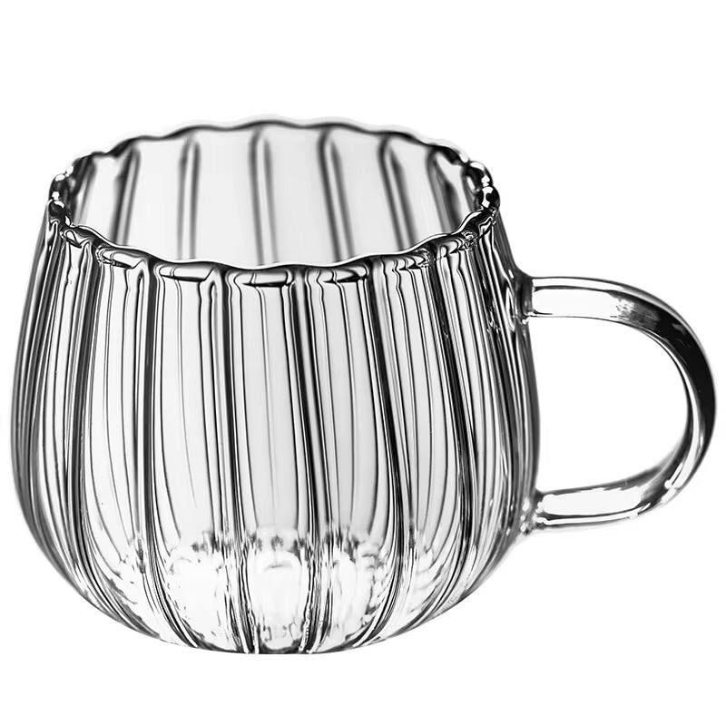 Stripped Pumpkin shape borosilicate cups 
2pcs