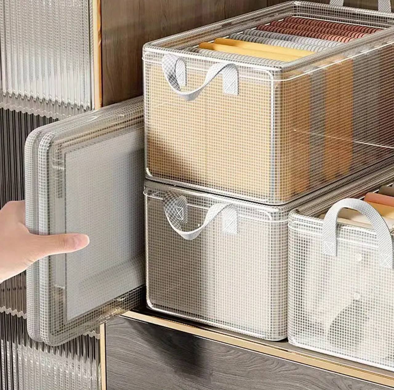 Thick transparent fabric closet organizer