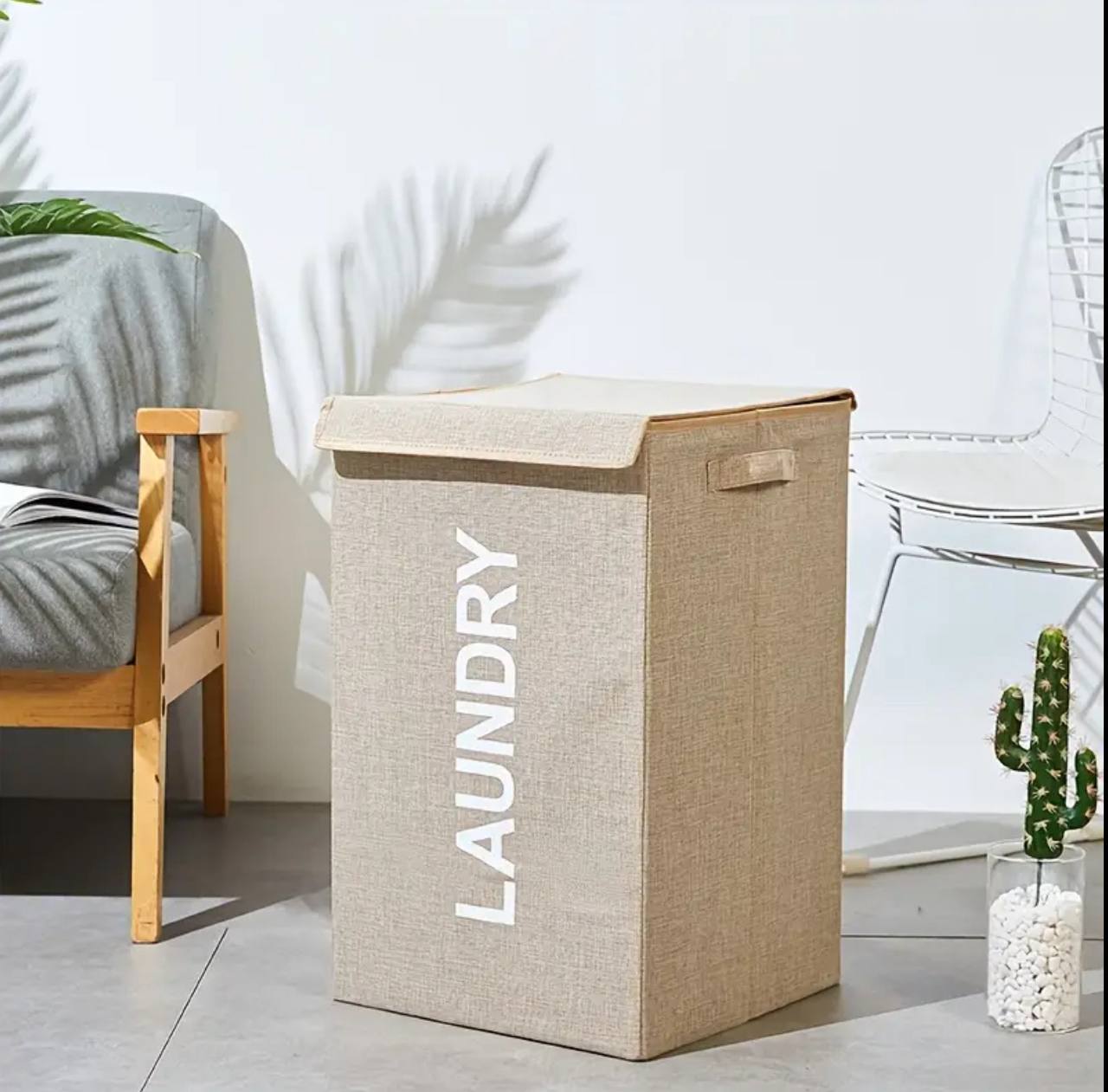 Large Capacity Foldable Laundry basket  with lid and Handles