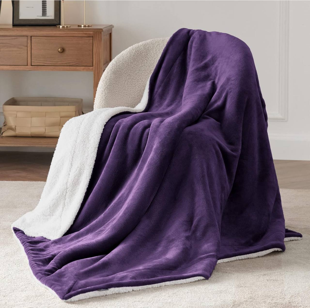 Sherpa flannel throw blankets