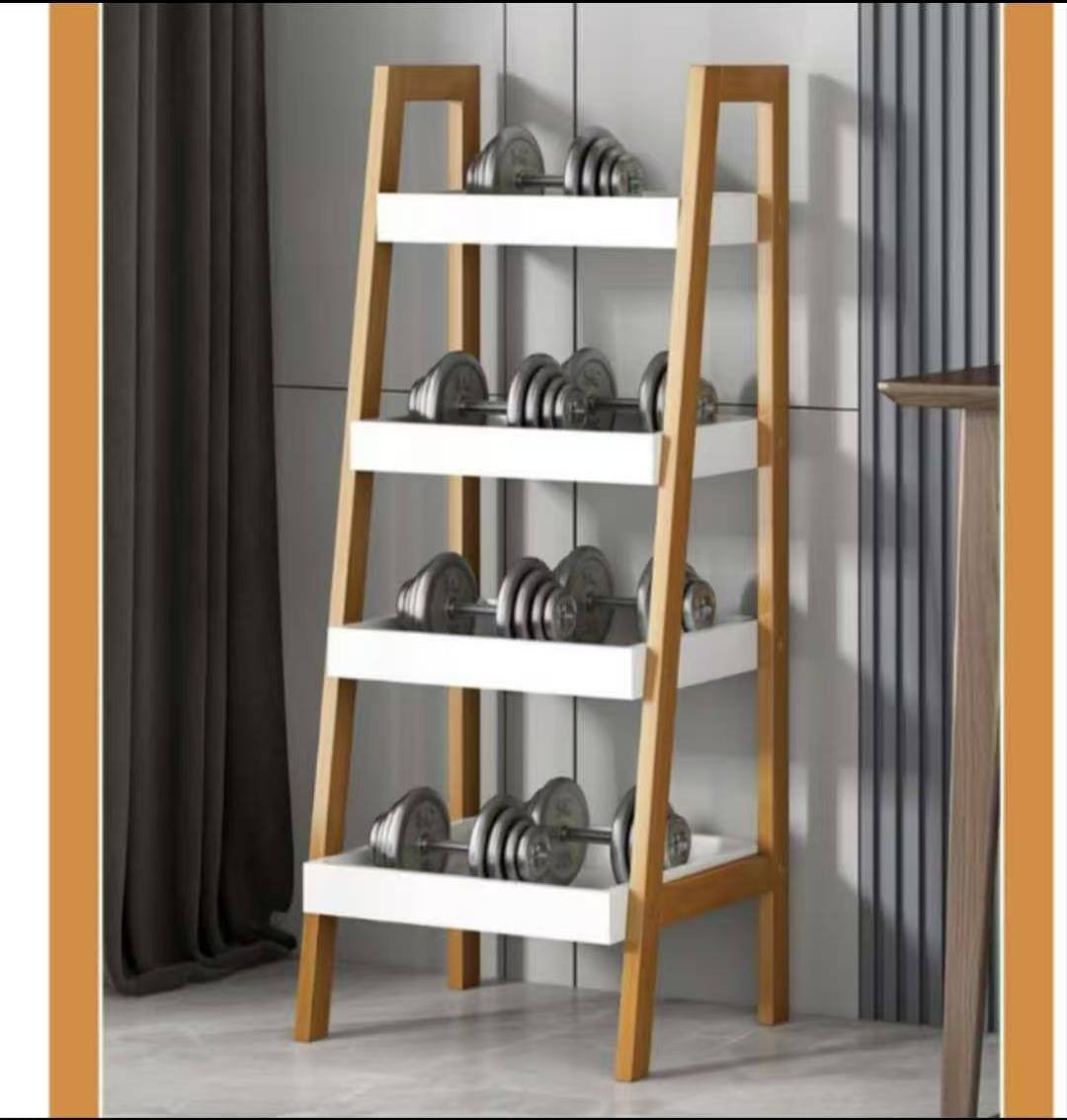 4 Tier Ladder Shelf Wood Storage Rack Shelving Unit