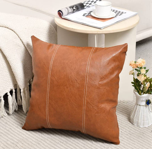 Premium quality leather Throw Pillow case 
Square 45*45cm