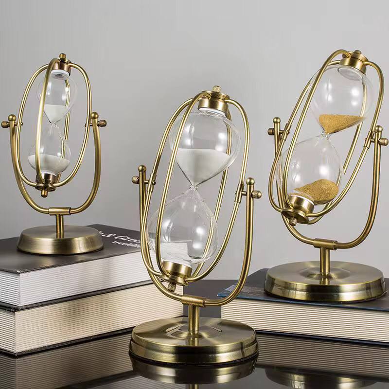 Vintage Handcrafted Hourglass with Exquisite Metal and Glass