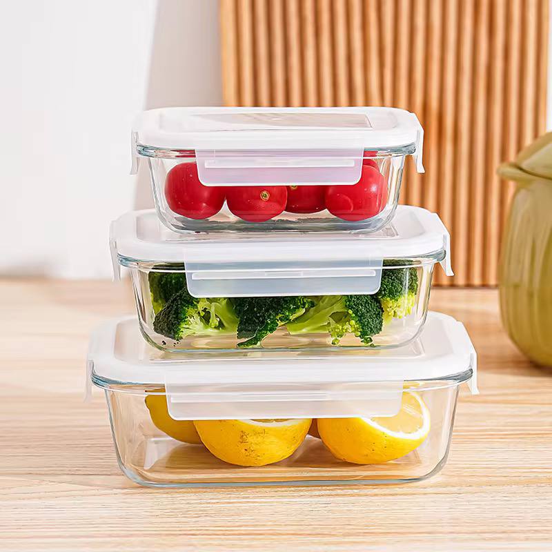 Airtight freezer safe glass storage containers