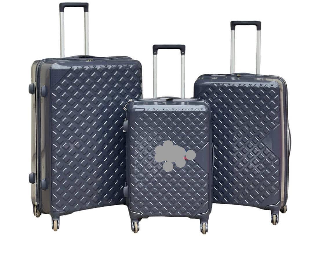 3in1 rubber Grey travel suitcase luggage bag 25kgs ,15kgs 10kgs pack suitcase set