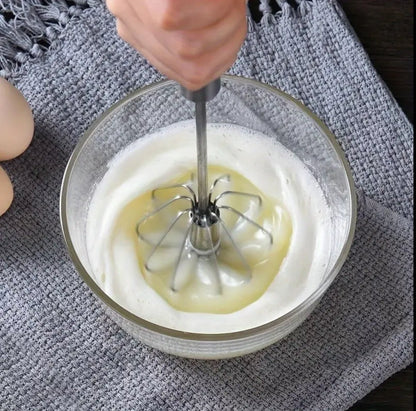 Stainless steel semi-automatic handheld whisk