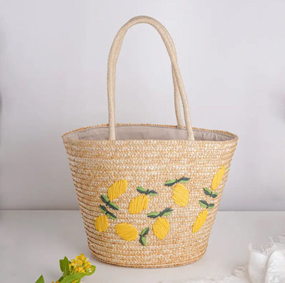 Stylish Embroidered Straw Bag