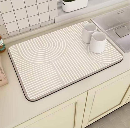 Geometric kitchen dish drying mats