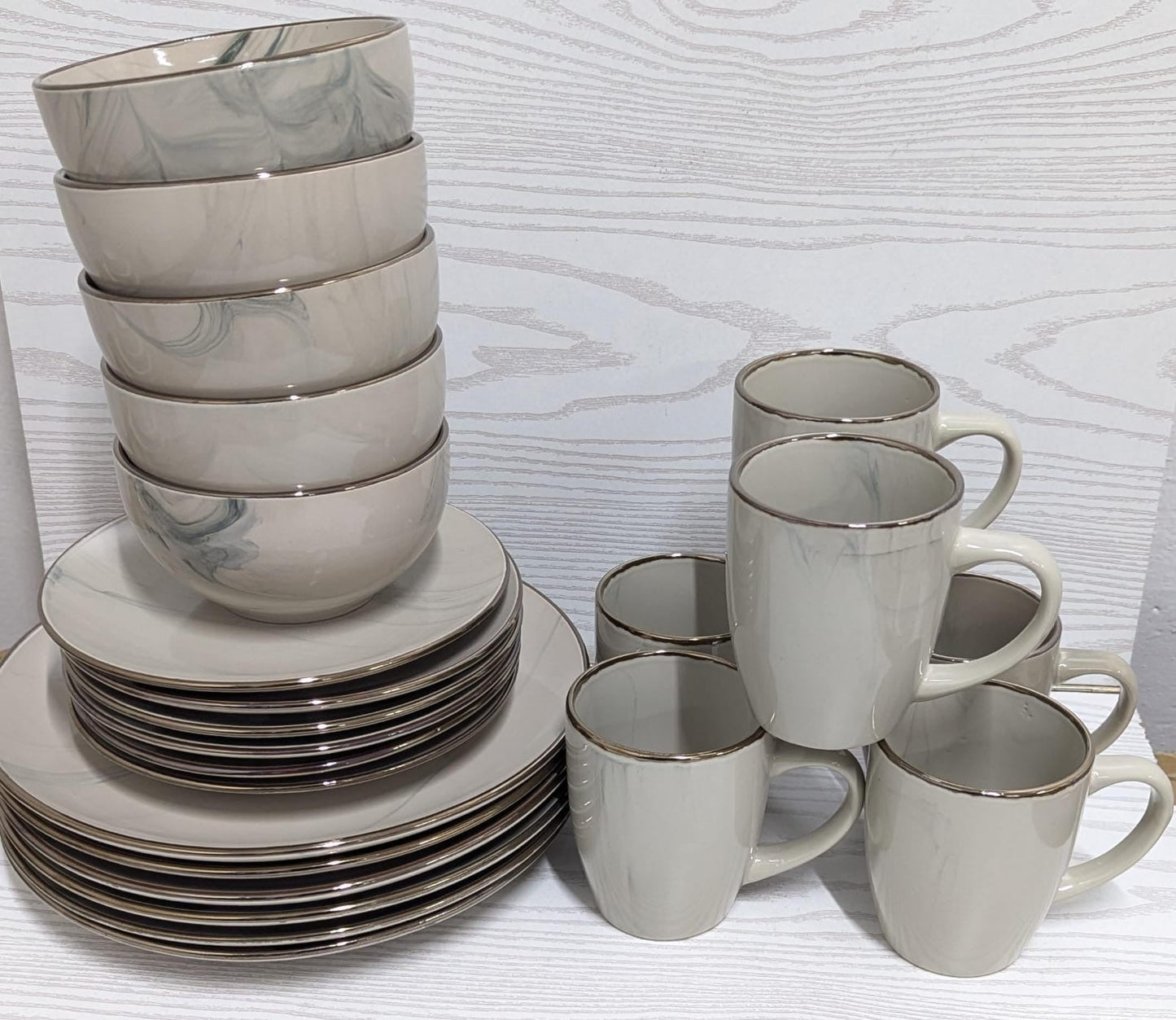 24pcs marble ceramic dinner set