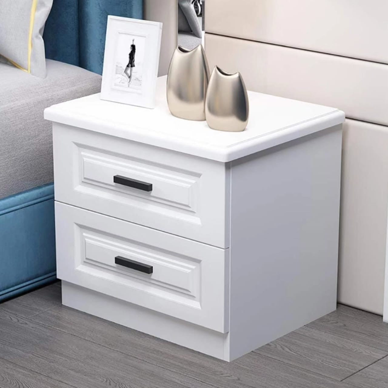 NORDIC LUXURY DOUBLE DRAWER BEDSIDE CABINET