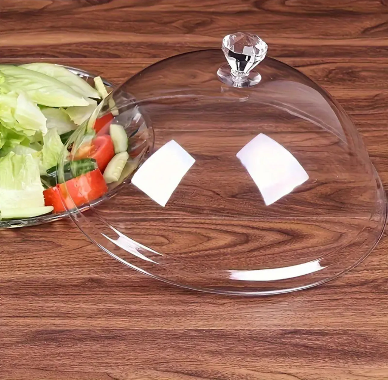 Transparent Acrylic Food Cover With plate