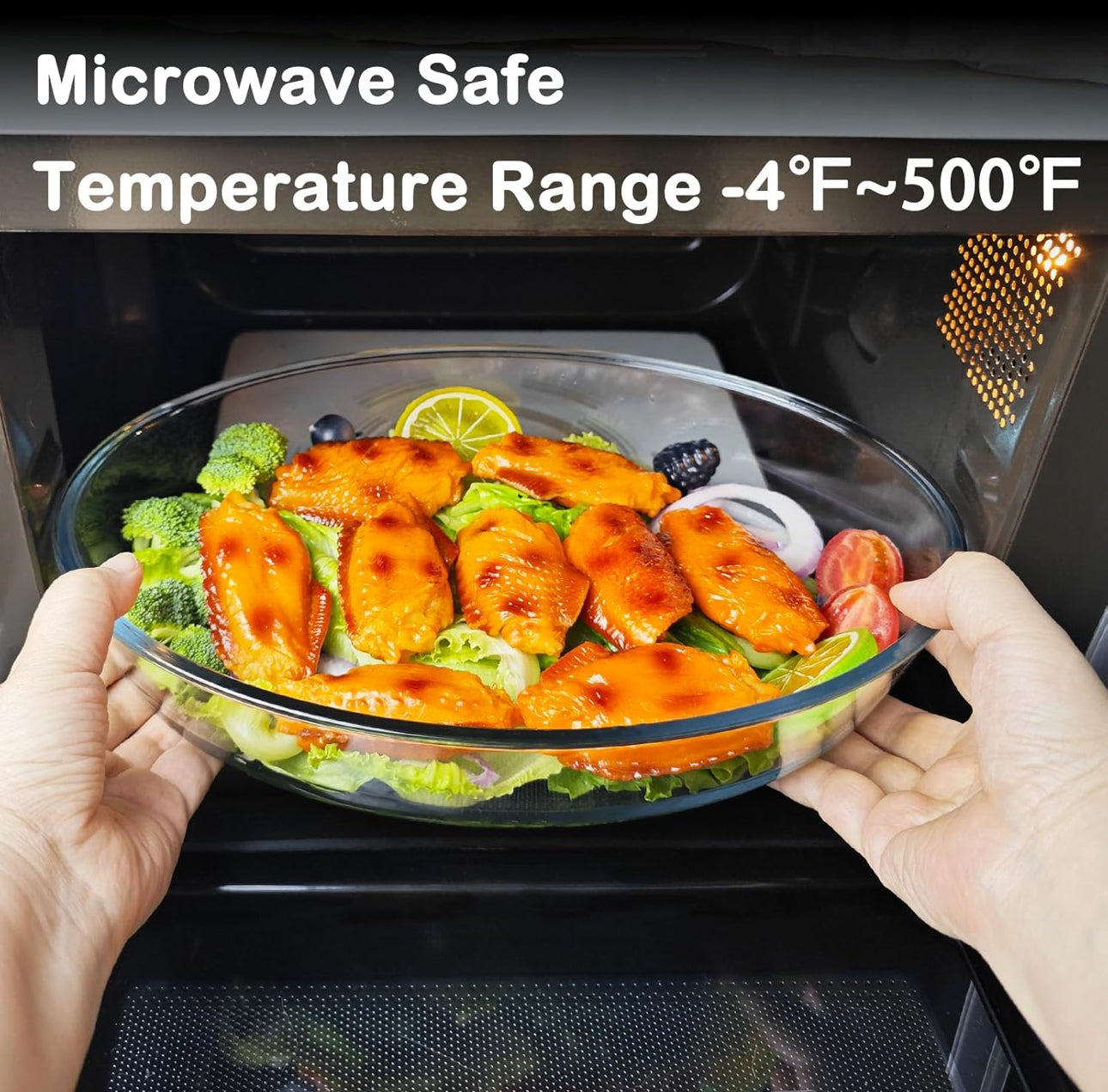 2pc set glass oval baking dish