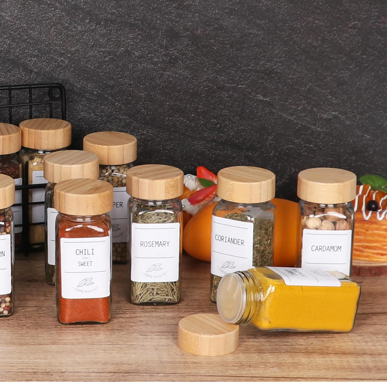 29pcs SET GLASS STORAGE JARS  WITH BAMBOO LID