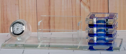 Crystal Desktop organizer with a pen slot