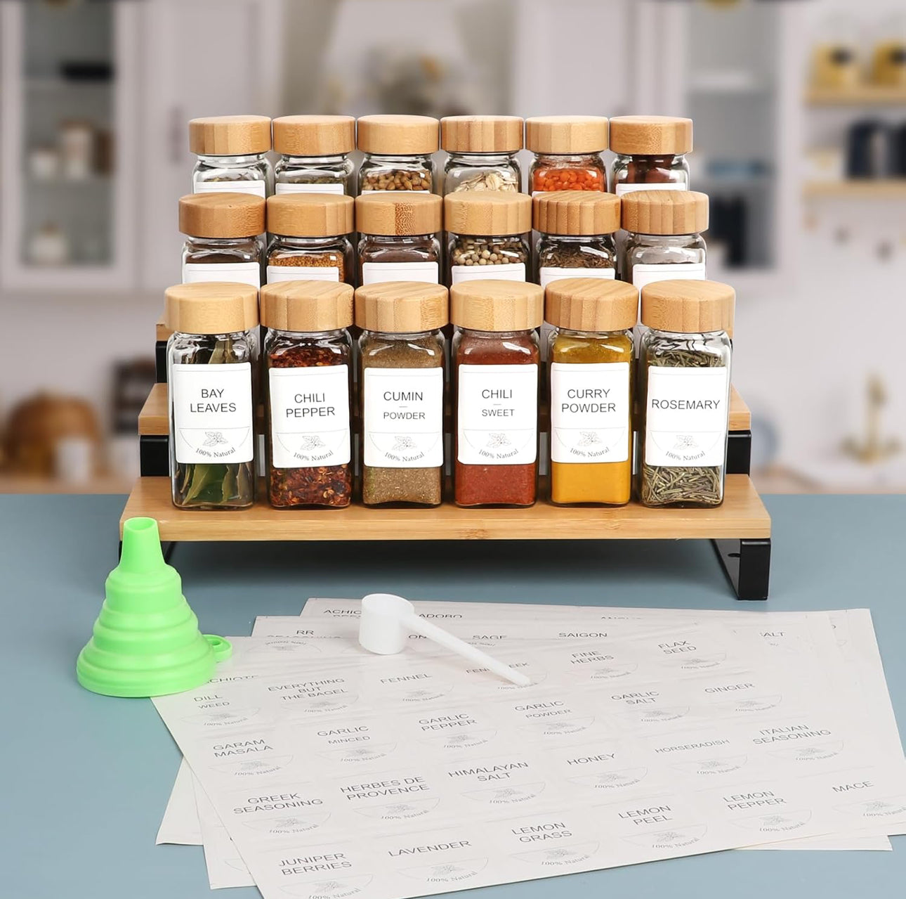 29pcs SET GLASS STORAGE JARS  WITH BAMBOO LID