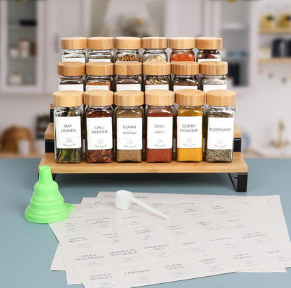 29pcs SET GLASS STORAGE JARS  WITH BAMBOO LID