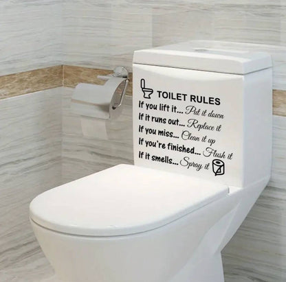Rest Room/Cloak Room Toilet rules funny message DIY peel stickers