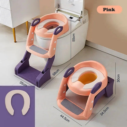 2-in-1 toilet trainer seat with a ladder and potty