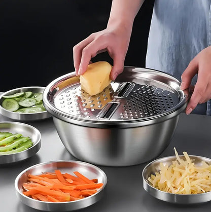 26cm 4PCS  Set 304 colander Stainless Steel Bowl with Lid