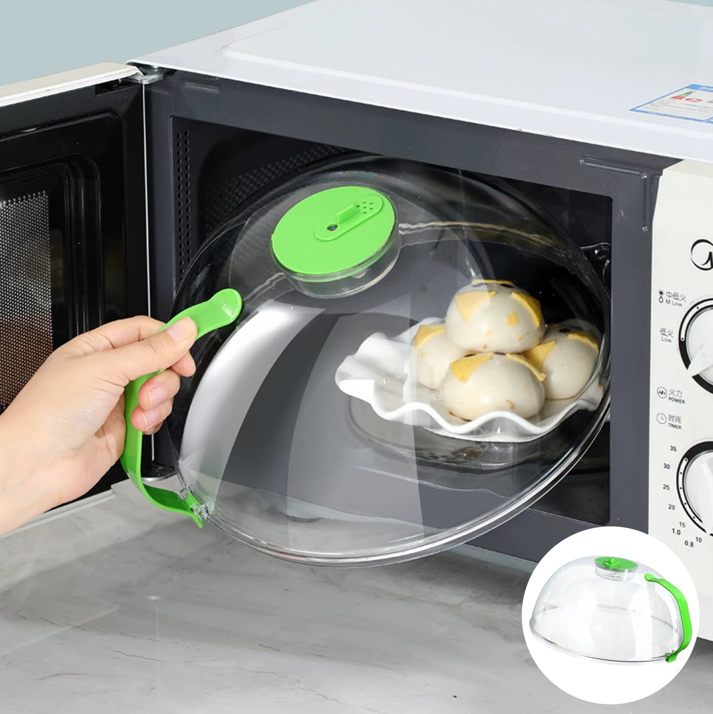 Microwave-Safe Steamer Cover with Handle