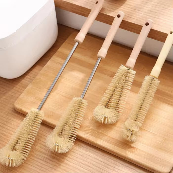 4 pcs Long Wooden handle bottle cleaning brushes