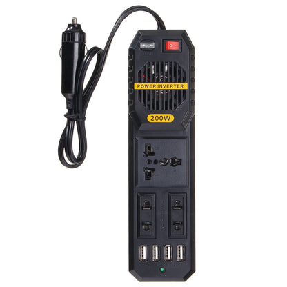 200W Portable power Car Inverter Peak DC 12V To 220V Sockets