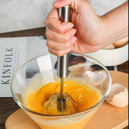 Stainless steel semi-automatic handheld whisk