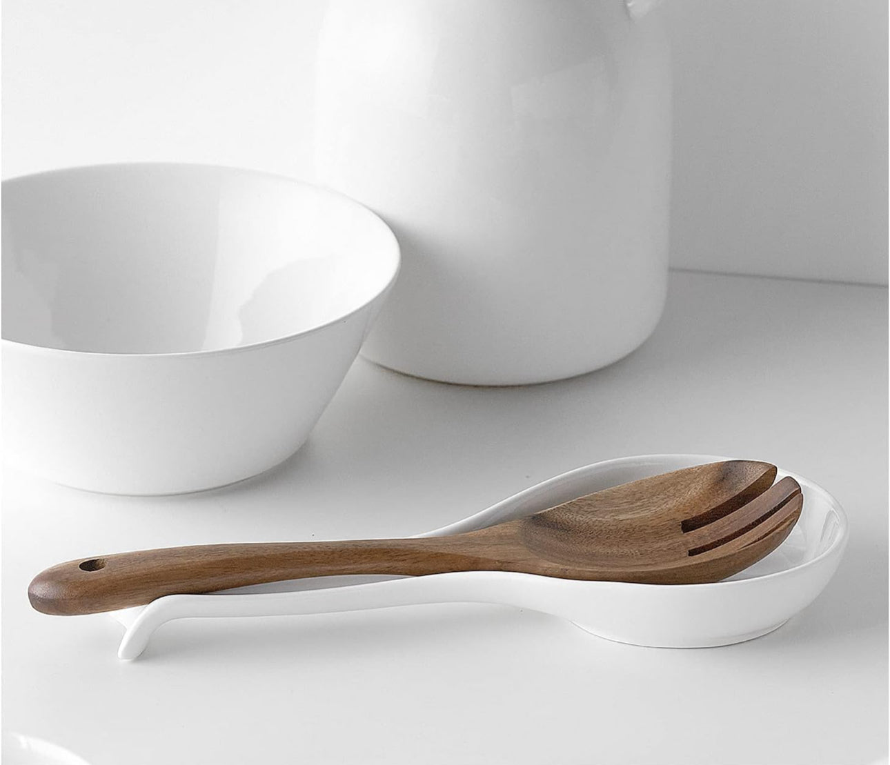 White Ceramic Spoon Rest
