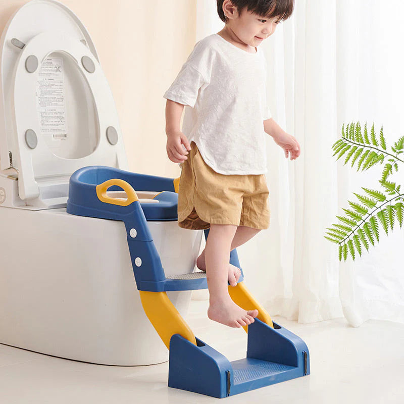 2-in-1 toilet trainer seat with a ladder and potty